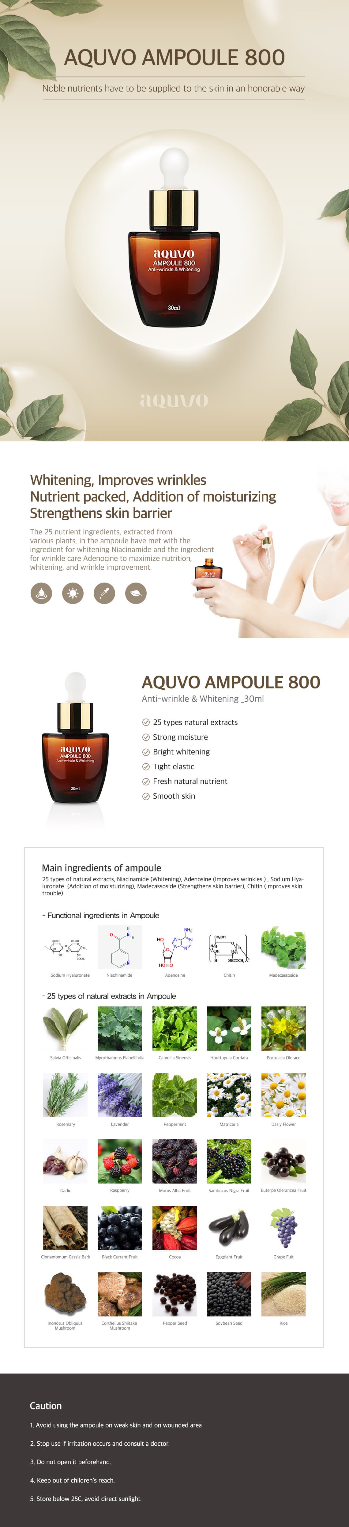 Aquvo Ampoule 800 Anti-wrinkle &amp; whitening