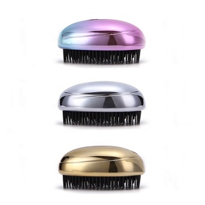 Cheap Custom Plastic Egg Comb Gradient Plating TT Comb Pocket Hair Comb Promotion Gift Pocket Hair Brush