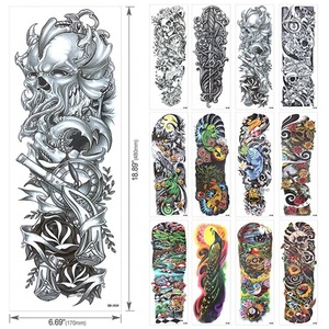 Cool Devil Waterproof Removable Temporary Tattoo Sticker Large Full Arm Tattoo Sticker For Men