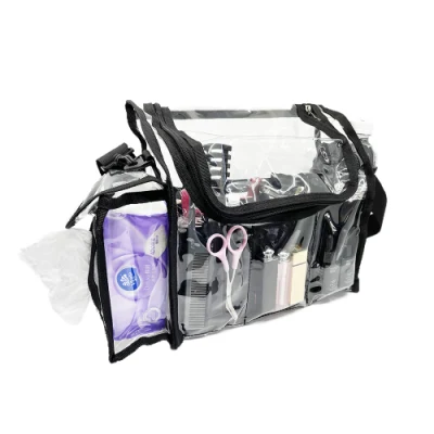 Custom Clear Makeup Artist Set Bag with Tissue Zipper Pouch and Multiple Insert Pockets
