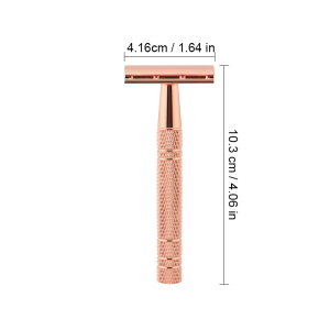 customised packaging rose gold metal razor zero waste wet shaver safety razor