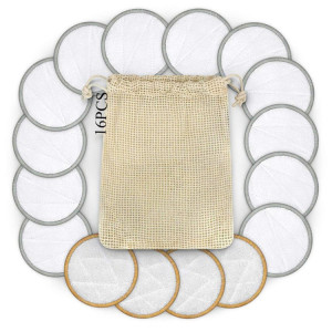 Eco Friendly Zero Waste Round bamboo Reusable Makeup Pad Cotton Facial Removal Pads Washable Cotton Pads