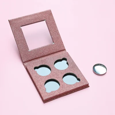 Empty Custom Cardboard Square Glitter Glue Paper Cosmetic Eyeshadow Palette Container Private Label