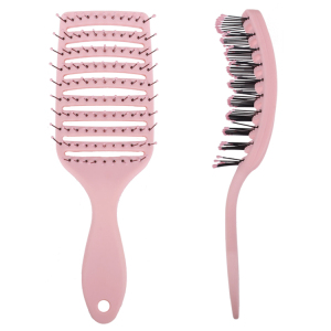 Factory Private Label Hairdressing Styling Tools Hair Brush Detangling Custom Vented Curved Plastic Hair Brush