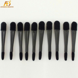 Fashion Double Head Plastic Handle & Sponge Black color Eye Shadow Applicator