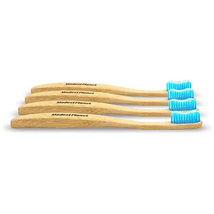 Free Individual Kraft Box Package Bamboo Toothbrushes with Private Label 4 Pack