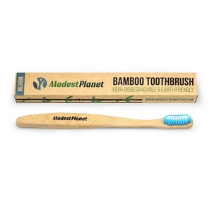 Free Individual Kraft Box Package Bamboo Toothbrushes with Private Label 4 Pack