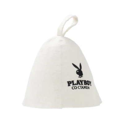 High Quality 100% Wool OEM Sauna Hat Wool Embroidered Logo