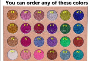 High quality 24 colors pigment powder pressed glitter eyeshadow palette full shimmer eyeshadow pressed glitter powder