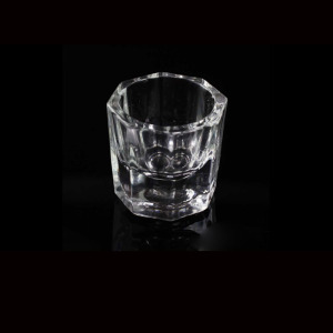 High Quality Crystal Glass  Dappen Dish Nail Art Acrylic Liquid Holder Container  For Nail Salon
