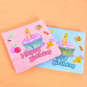 High Quality Wholesale  Party Color Napkin Birthday Custom Printed Facial Tissue