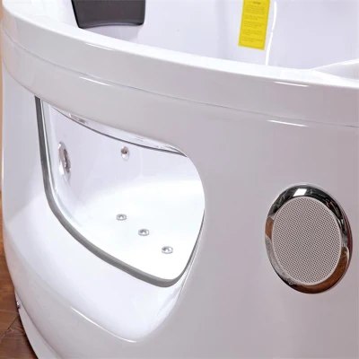 Indoor Corner Jacuzzi Bathtub with Two Loudspeaker (CDT-001 Pneumatic Control)