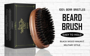 Men care Natural 100% boar bristle and Black walnut wood eco-friendly shaving brush oval beard brush