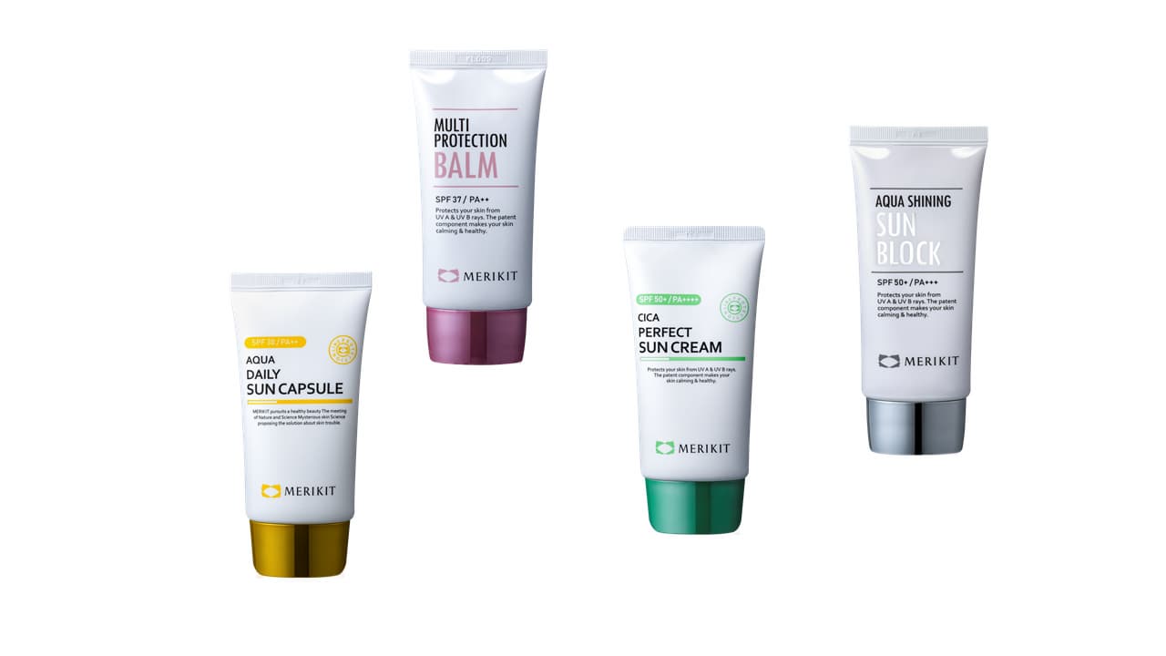 Merikit Protection line (Sun block 60ml , Sun Capsule 60ml , Sun cream 60ml , Balm 50ml)