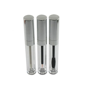 Metallic Silver Rose Gold Plastic Round Stock Empty Lip Gloss Bottle Eyeliner Container Mascara Tube