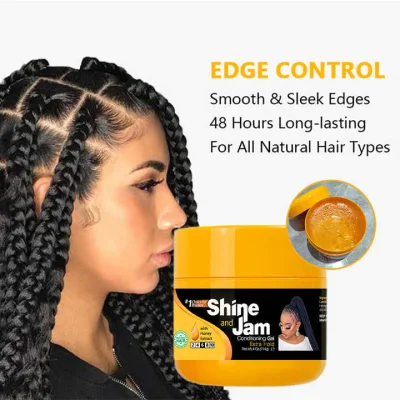 Moisture and Shine Edge Control Braid Loc Twist Gel for Relaxed & Natural Curly Kinky 4c Hair