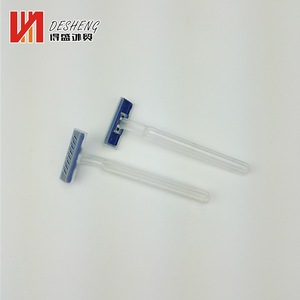 Personalized custom handle face shaving male twin blade plastic manual razors