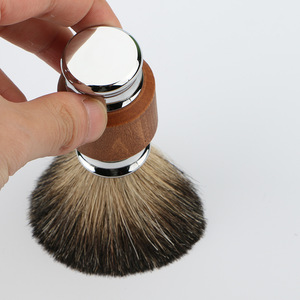 Private label metal handle badger hair shaving brush, men shaving brush set