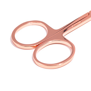 Rose gold color good quality nail scissors stainless steel eyebrow scissors