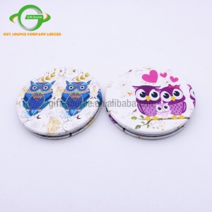 Round Customized Personalized Square PU leather Pocket Mirror