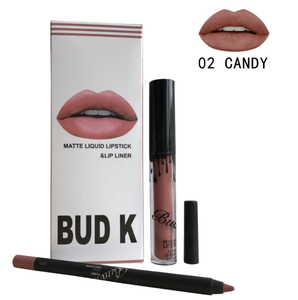 Top sale high quality moist 2pcs lip liner lipgloss set single brand name liquid matte waterproof lip gloss