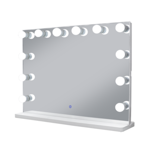 White Large Desktop Hollywood Mirror with Light Bulbs Makeup Vanity Dressing Table Large