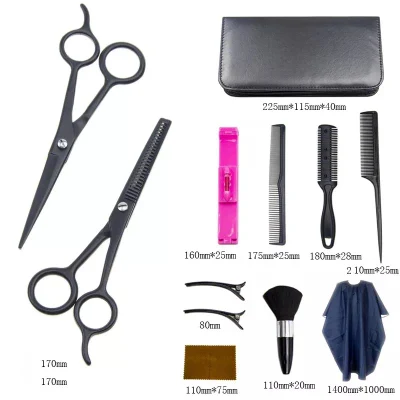 Yaeshii Professional Barber Hair Scissors 13PCS Set Home Stainless Steel Hair Cutting Hair Shears Tools