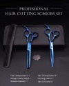 Hair Cutting Scissors Kit Professional Hair Scissors Set with Shears for hair Cutting & Thinning Shears & Comb Barber scissors ( Blue )