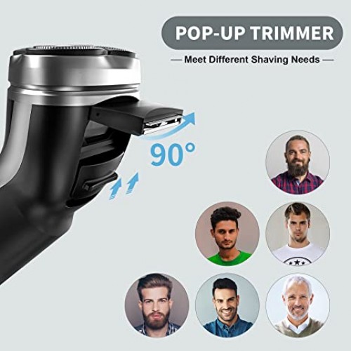 Electric Shavers Face Shaver with Pop-up Beard Trimmer Wet Dry Use Waterproof Electric Razor