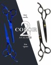 Hair Cutting Scissors Kit Professional Hair Scissors Set with Shears for hair Cutting & Thinning Shears & Comb Barber scissors ( Blue )