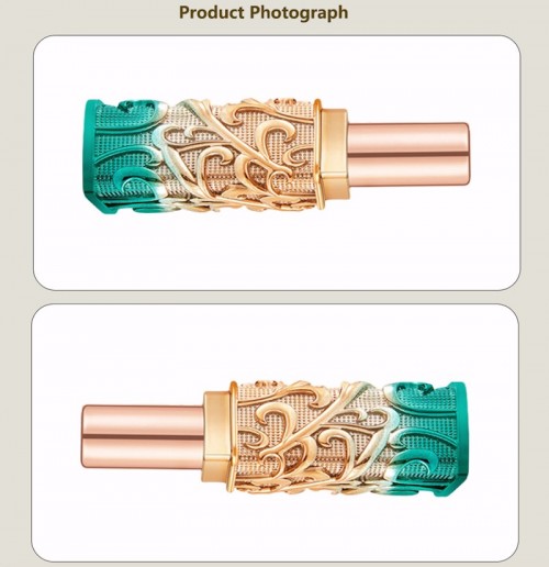 Customized Electroplating Dual-Color Unique 3D Relief Design Metal Hollow Shell Zinc Alloy High-end Lipstick Tube