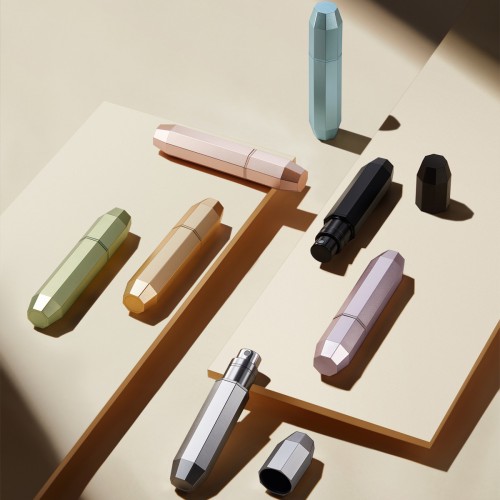 Unique Octagonal Design 5ML Premium Dispenser Refillable Sel-pump Bottom-Fill Perfume Spray Bottle