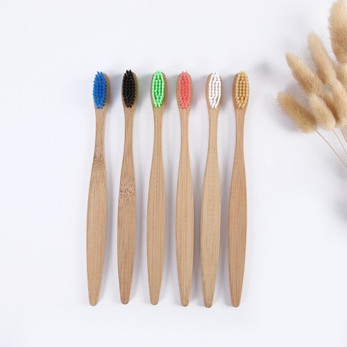 Biodegradable  Bristles Custom Private Label Adult Natural Bamboo Toothbrush