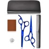 Hair Cutting Scissors Kit Professional Hair Scissors Set with Shears for hair Cutting & Thinning Shears & Comb Barber scissors ( Blue )