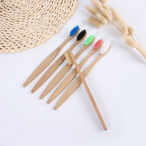 Biodegradable  Bristles Custom Private Label Adult Natural Bamboo Toothbrush