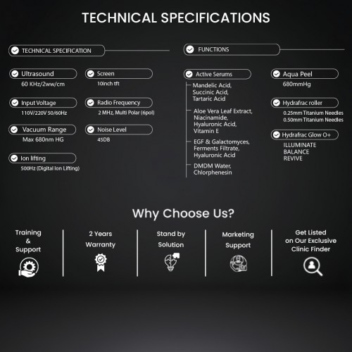 7 in 1 HydraFrac Machine | Advanced Hydra Dermabrasion Skin Rejuvenation System | Oxygen Jet & RF Facial Device