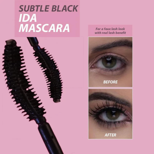 IDA Beauty Subtle Lash Luxuries black Mascara| Smudge-Proof, 24-Hour Wear | Volumizing & Lengthening Mascara with Waterproof Formula | Vitamin-Enriched, Vegan, Halal, Cruelty-Free