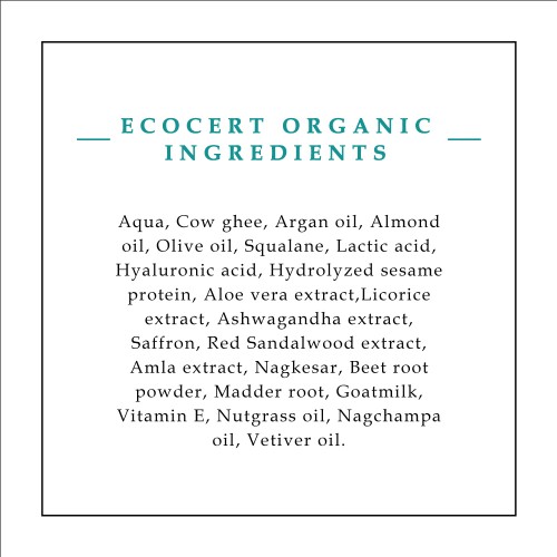 Timeless Beauty Secrets Organic Cow Ghee, Argan Oil Saffron & Sandalwood, Anti Ageing Day & Night Luxury Face Cream For Normal to Dry Skin