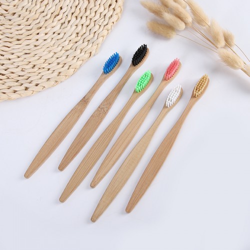 Biodegradable  Bristles Custom Private Label Adult Natural Bamboo Toothbrush