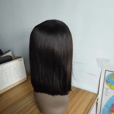 100% Human Hair 13*4 Lace Wig and Natural Color Bob Front Lace Wig