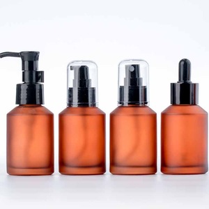 100ml 200ml empty frosted glass cosmetic serum packaging essential oil bottle with dropper&amp;spray&amp;pump