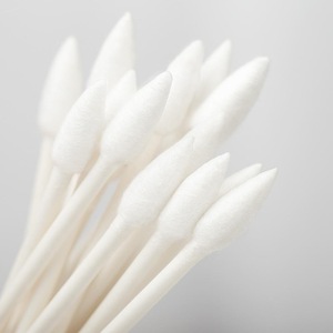 100pcs/box One Head Point One Head Spiral Eco-Friendly Wood Pulp Paper Sticks Beauty Makeup Cotton Buds Sanitary Cotton Swabs