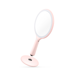 360 degrees swivel magnet base handheld makeup mirror with led lights