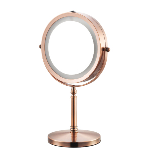 6.5Desktop retractable double-side magnifying LED makeup mirror