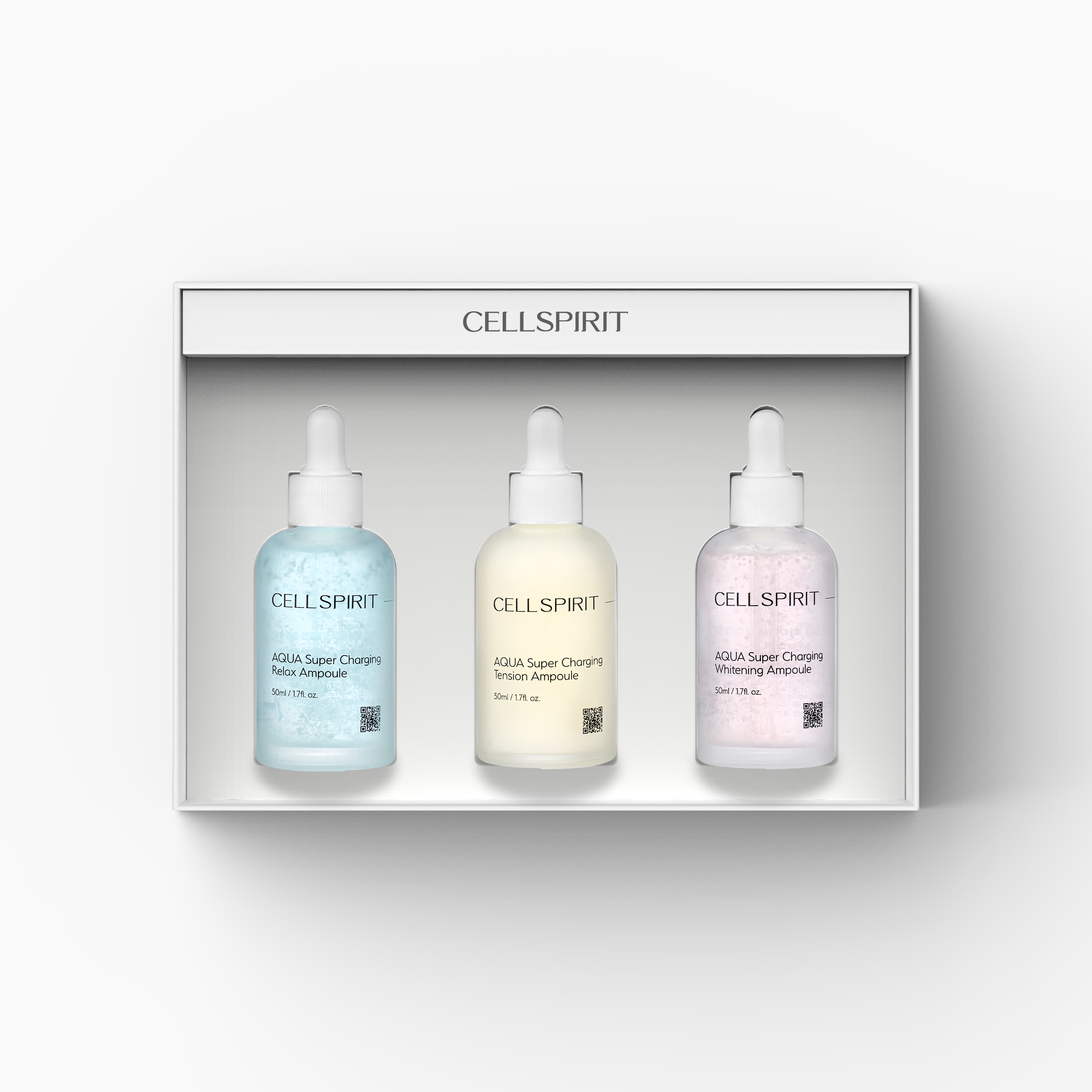 [CELLSPIRIT / Skin Care] Aqua Super Charging Ampoule 3 set - For skin relaxing, firming, whitening