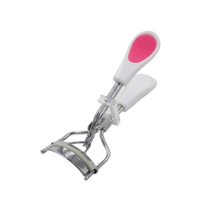 Colorful plastic handle eyelash curler with silver metal part