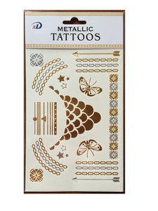 Custom Metallic Sticker waterproof body art Designs Temporary Tattoo