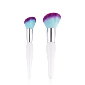 Customized Personalized White Makeup Brush Set Cosmetic Tool Kit Wholesale 2pcs