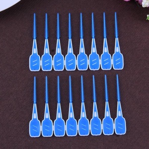 Customized Soft silicone tooth brush/ Dental Floss picks/ Toothpick Ended Rubber Tipped Soft Interdental Brush