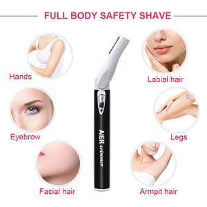 Double Blade Design Lady Electric Eyebrow Trimmer, adjustable knife head for man &woman. Remove axillary hair, leg hair